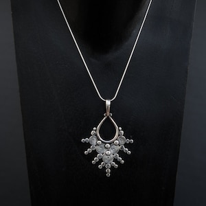 Silver Pendant, Silver Necklace, Pendant Necklace, Spiral Pendant, Tribal Pendant, Sterling Silver, Silver Chain, 925