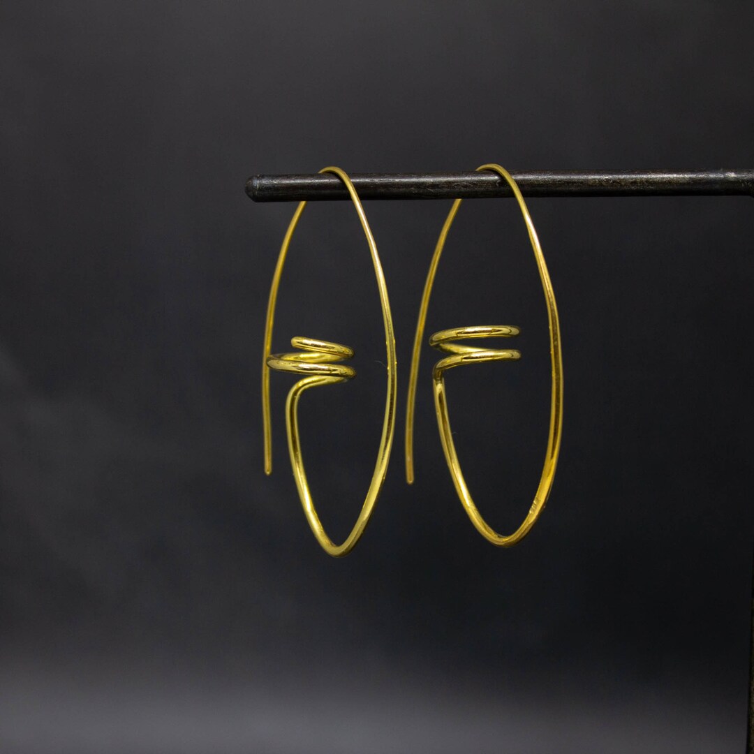 Pendientes De Aro Ovalado De Oro Amarillo De 18 K - España