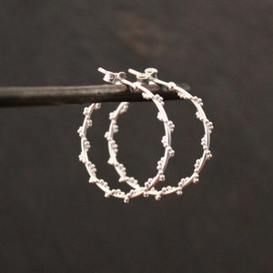 Silver Hoops, Silver Hoop Earrings, Silver Twist Hoops, Studded Silver Hoops, Stud Hoop Earrings, Everyday Earrings, Simple Hoops