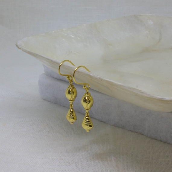 WOWORAMA Orecchini Donna A Conchiglia Oro - Design Boho Geometrico, Placcati 14K, Leggeri