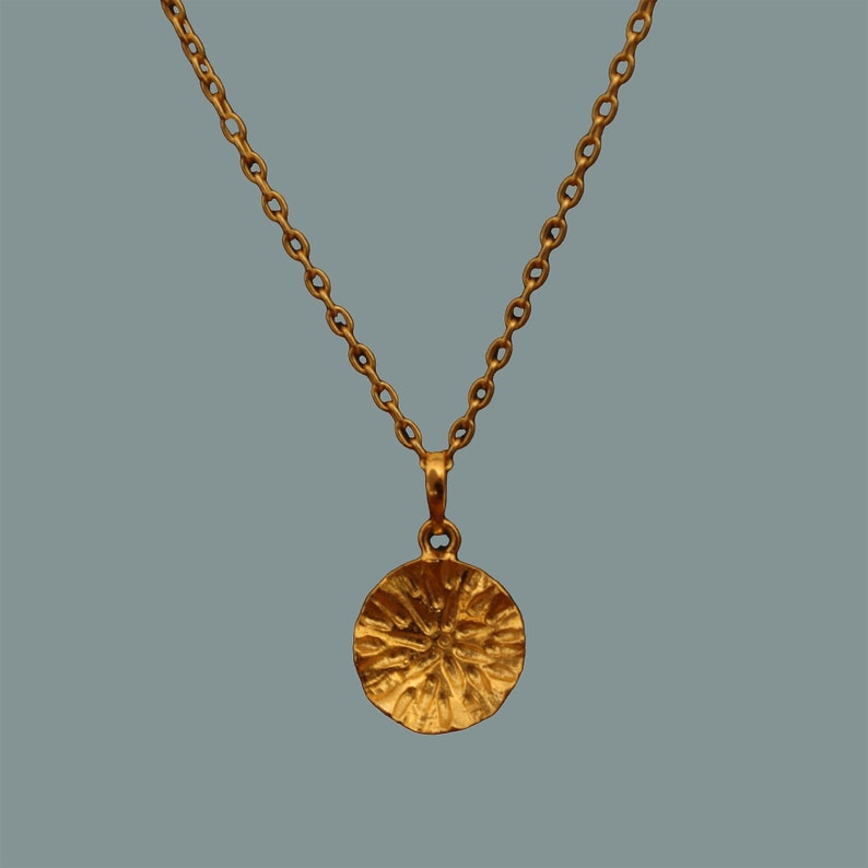 Gold Pendant Necklace, Everyday Pendant, Round Pendant, Organic Circle Necklace, Gold Vermeil image 2