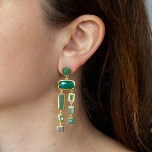 Aprilery Heart Dangle Earrings For Women - Gold Chunky Statement Drop Earrings, Hypoallergenic, Gift Ready