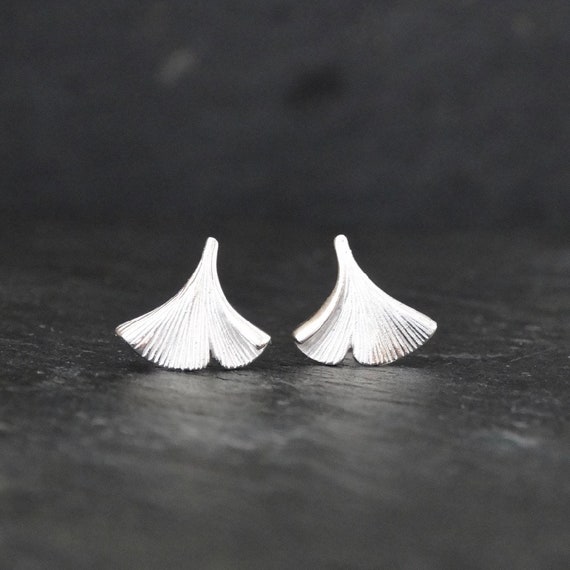 Silver Earrings, Silver Studs, Flower Earrings, Petal Earrings, Lily Pad Earrings, Fish Fin Earrings, Everyday Stud Earrings Sterling Silver