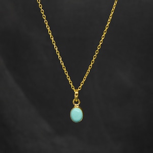 Turquoise Pendant, Gold and Turquoise Necklace, December Birthstone, Natural Turquoise, Gold Vermeil image 2