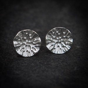 Everyday Stud Earrings, Silver Earrings, Silver Studs, Round Earrings, Organic Circle Stud Earrings, Sterling Silver