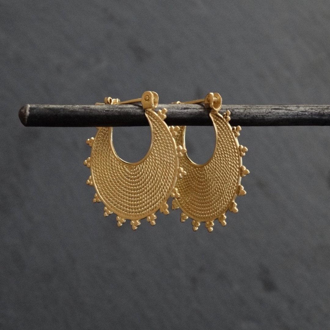 Gold Hoops, Gold Hoop Earrings, Boho Hoops, Unique Hoop Earrings ...
