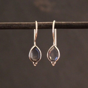Labradorite Earrings, Labradorite Drops, Silver and Labradorite Earrings, Teardrop Earrings, Faceted Labradorite, Sterling Silver