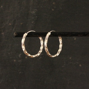 Silver Hoops, Silver Hoop Earrings, Mini Hoops, Hoop Earrings, Sleeper Hoops, Twist Hoops, Everyday Earrings, Sterling Silver, 925