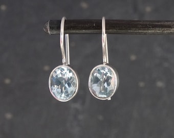 Blue Topaz Drops, Blue Topaz and Silver Earrings, Silver Drop Earrings, Birthstone Jewellery, Simple Earrings, Blue Topaz, Sterling Silver