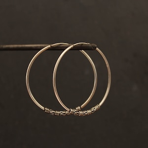 Silver Hoops, Hoop Earrings, Bali Hoops, Boho Hoops, Ethnic, Tribal, Sterling Silver, 925