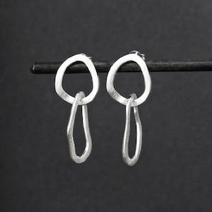 Silver Earrings, Brushed Silver Earrings, Matt Silver Earrings, Minimal Earrings, Modern Earrings, Statement Earrings, Sterling Silver, 925