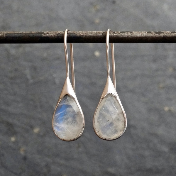 Loved Always Faceted Moonstone Earring Sterling Silver