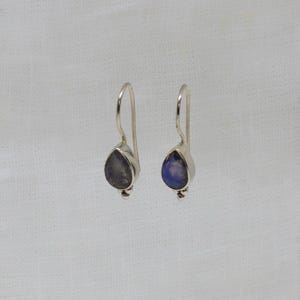 Labradorite Earrings, Labradorite Drops, Silver and Labradorite Earrings, Teardrop Earrings, Faceted Labradorite, Sterling Silver