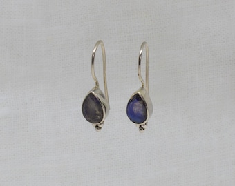 Labradorite Earrings, Labradorite Drops, Silver and Labradorite Earrings, Teardrop Earrings, Faceted Labradorite, Sterling Silver