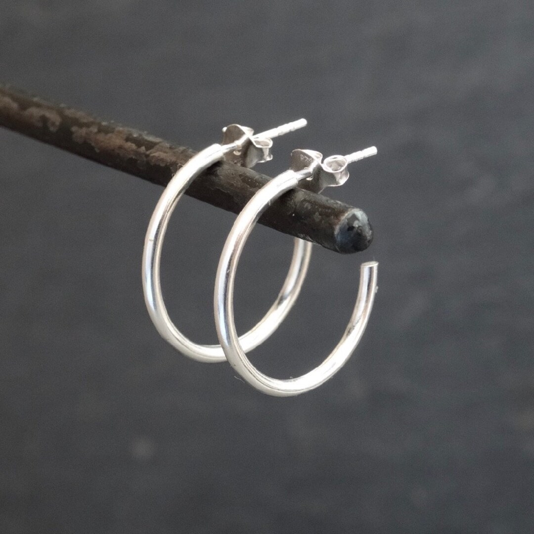 SILVER925 SIMPLE HOOP EARRINGS /シルバー/ピアス SILVER925 SIMPLE HOOP EARRINGS 埋め込め /シルバー/ピアス