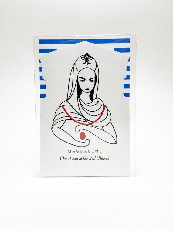 Mary Magdalene Red Thread Bracelet: Adjustable, Unisex, Water-Resistant Cotton
