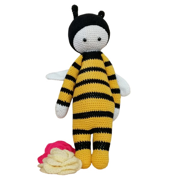 Wasp Lalylala Character Amigurumi Doll, 37cm tall, Handmade crochet complete doll, ready to ship