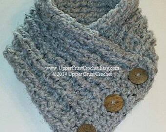 Super Soft n Chunky Crochet Side Button Cowl PATTERN