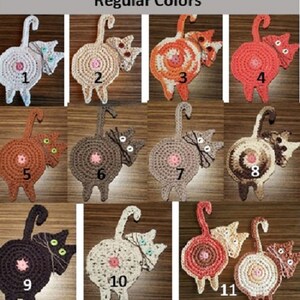 1 Dollar VIDEO PaTTerN AND Digital Pdf, Too ORIGINAL Peeking Cat Butt Coaster. Why PaY for Imitation image 2