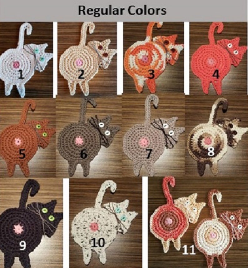 1 Dollar VIDEO PaTTerN AND Digital Pdf, Too ORIGINAL Peeking Cat Butt Coaster. Why PaY for Imitation image 2