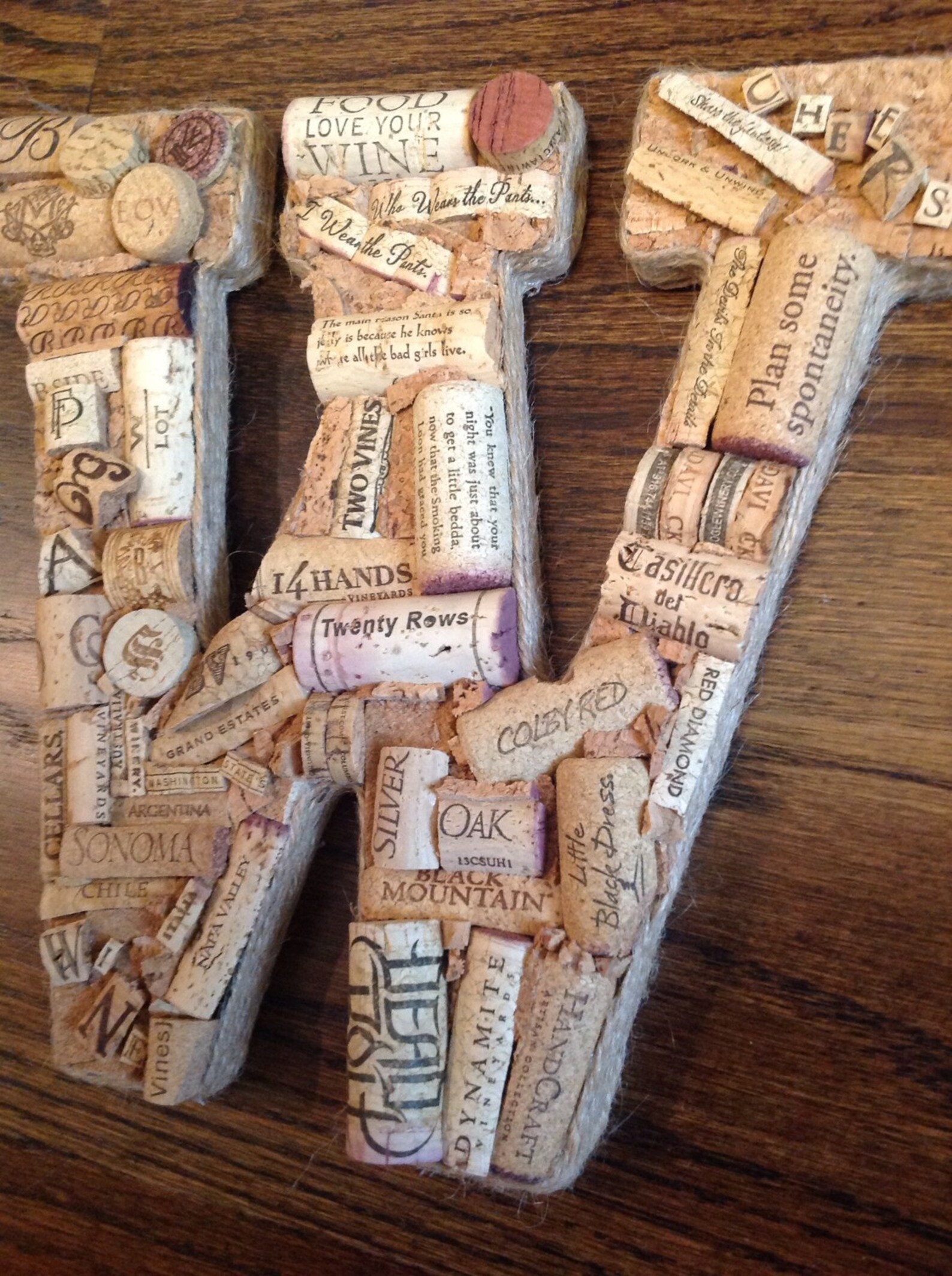 Unique Wine Cork VINO or WINE Letters Sign Made to order Etsy
