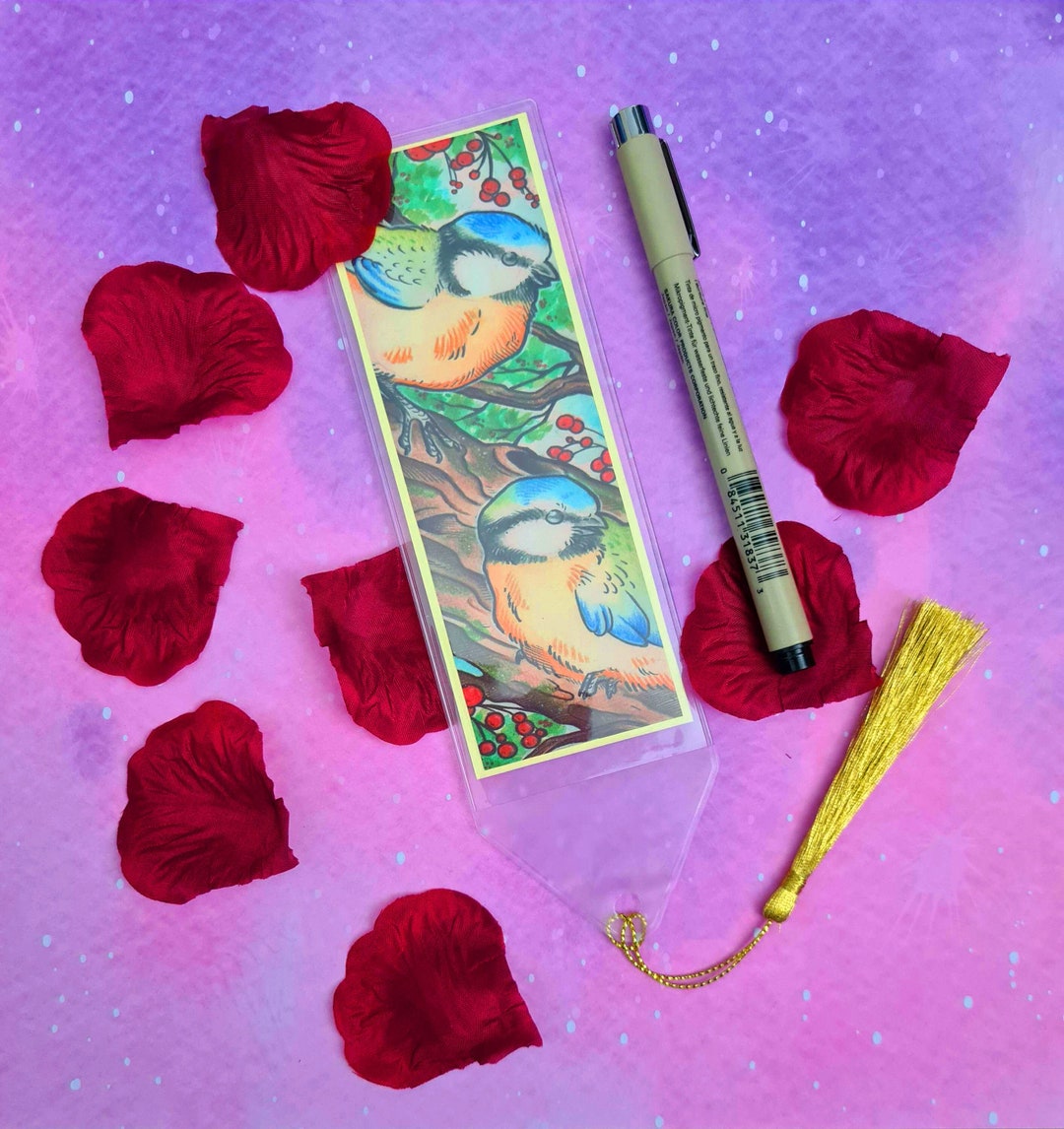 Bookmark Art Bookmark Prints Bird Art Blue Tit Garden Etsy