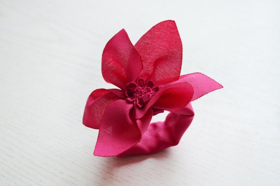 Fuchsia Pink Napkin Ring Floral Wedding Napkin Ring Napkin Etsy