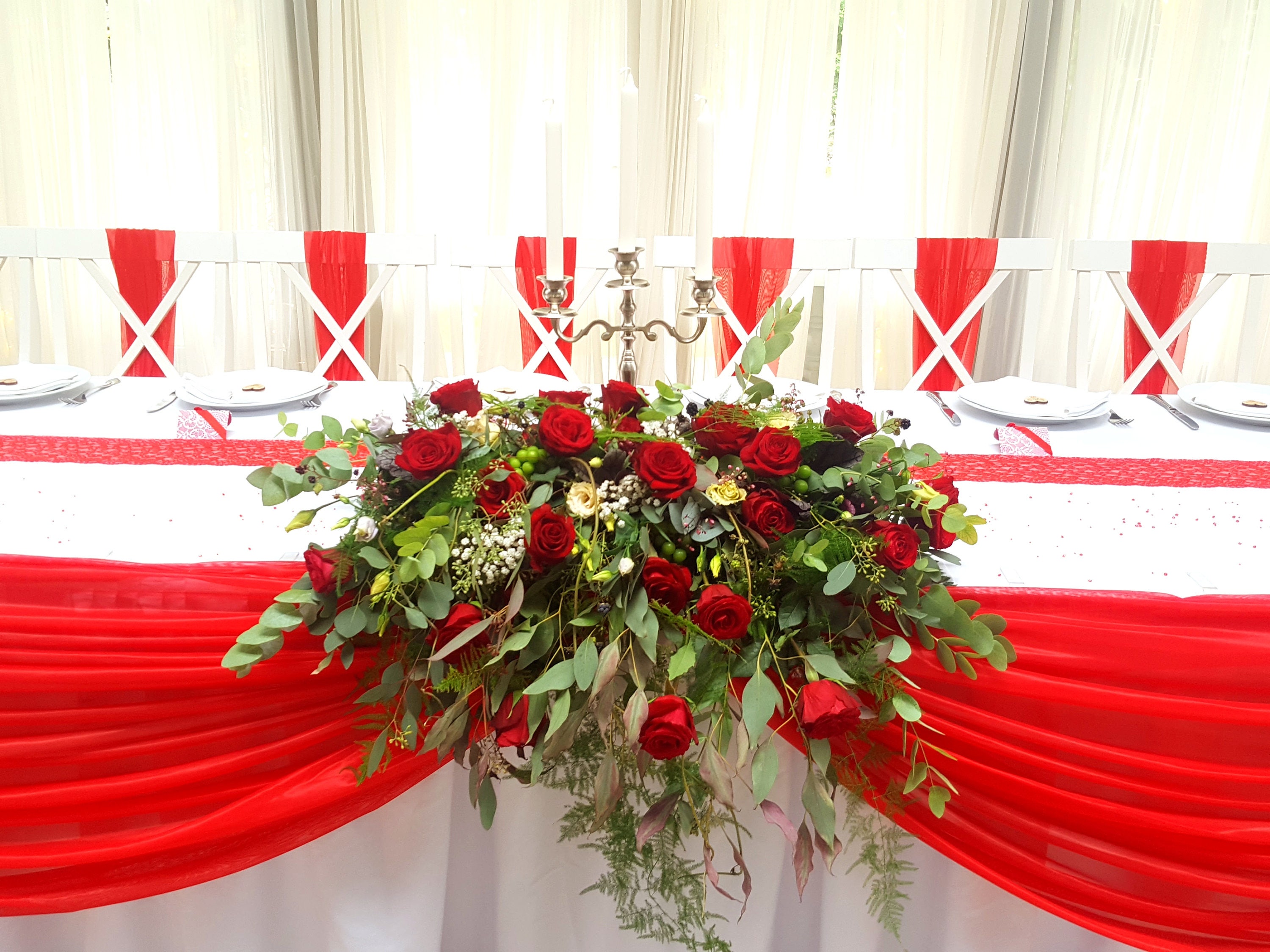 Decorative Wedding Chair Sash Red Fine Tulle Chair Ribbon Etsy