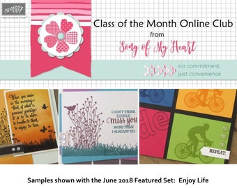 Class of the Month: Enjoy Life PLUS BONUS PDF Instant Digital Download Cardmaking Classes, athelete, runner, bike, cycling, race stamps