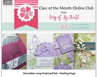 Class of the Month: Healing Hugs PLUS BONUS PDF Instant Digital Download Cardmaking Classes roses, get well, praying for you, rubber stamps