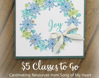 Snow is Glistening Christmas Cardmaking Class: Instant Digital Download PLUS BONUS PDF notecards Stampin Up rubber stamps holiday snowflakes
