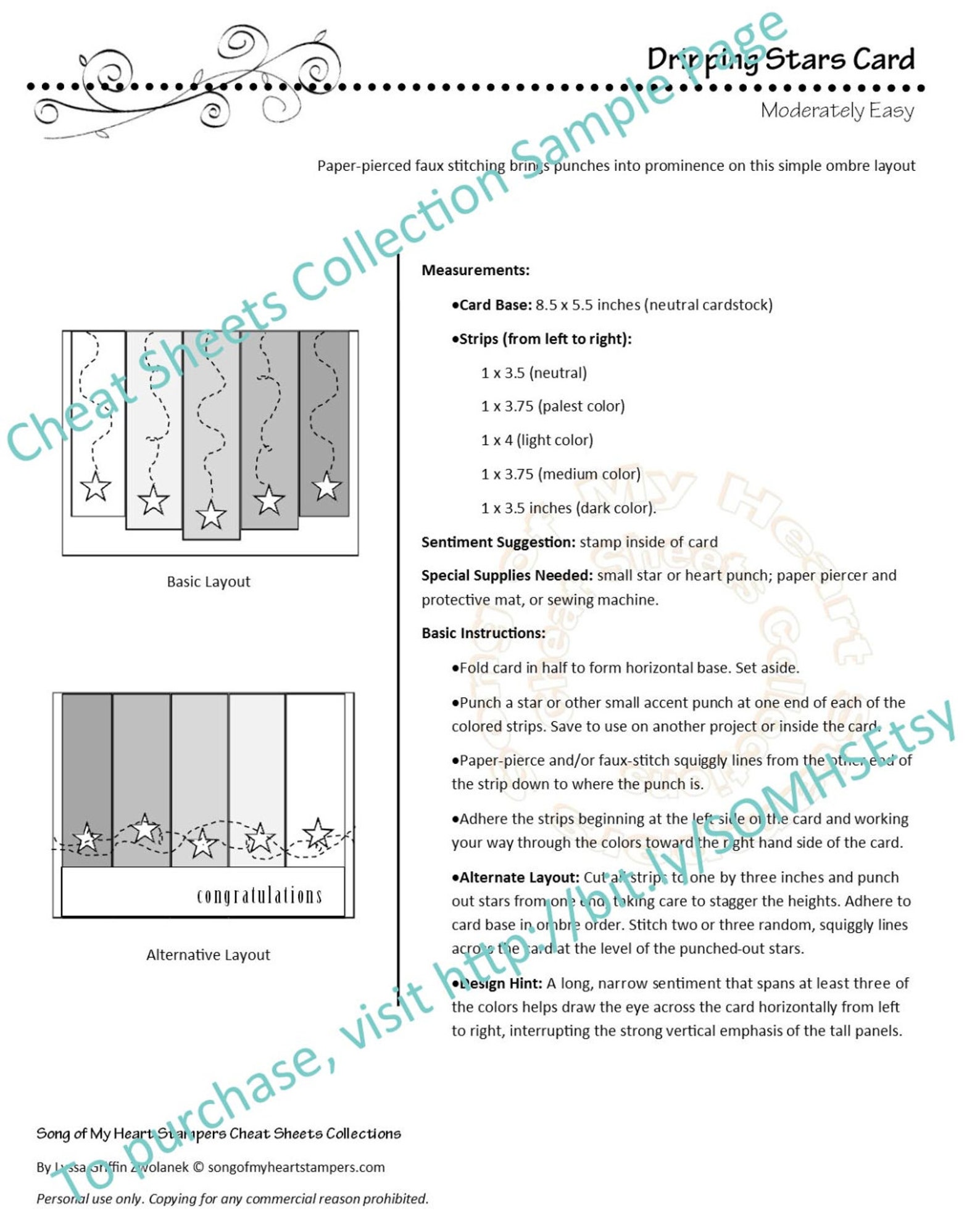 Cheat Sheets #15 Collection: Instant Digital Download Cardmaking ...