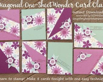 Diagonal One-Sheet Wonder Cardmaking Class: Instant Digital Download PLUS BONUS PDF