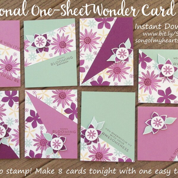 Diagonal One-Sheet Wonder Cardmaking Class: Instant Digital Download PLUS BONUS PDF