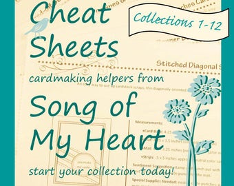 Cheat Sheets Collections 1-12 Complete First Volume: Instant Digital Download cardmaking helpers for crafters and stampers