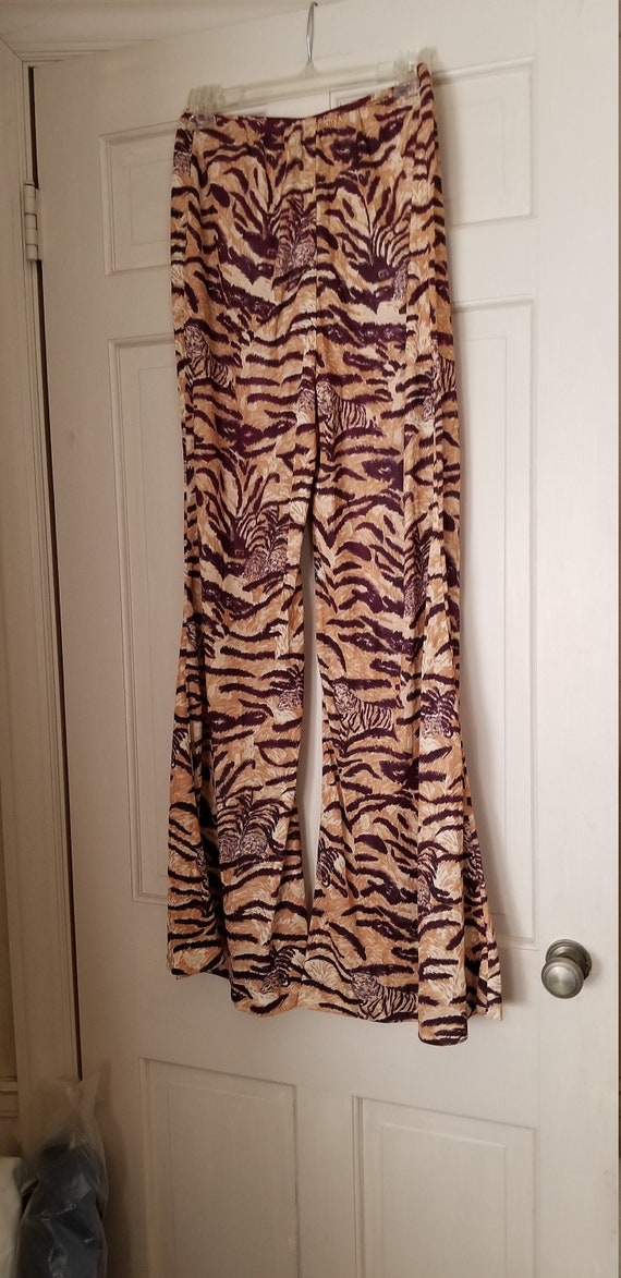 Vintage 1970s Tiger Women Pants Size 14, jungle pa