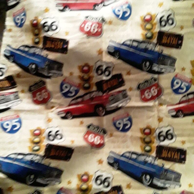 Vintage Cars Fabric OOP Sold by 12 yd Car Fabric Ckassic 1960s Cars