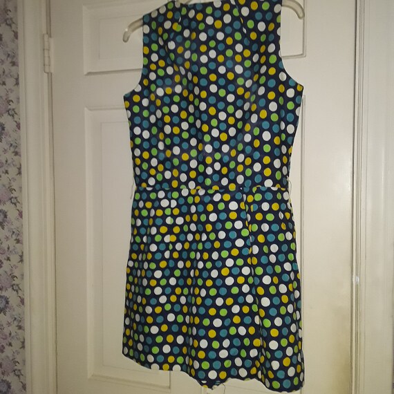 Vtge 1960s Mult color Polka Dot Dress Skort, sleev