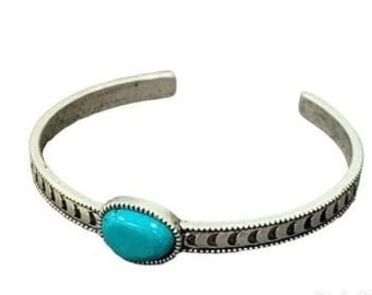 Boho Bracelet-Western Turquoise Bracelet-Western Southwestern Cowgirl Jewelry-Stone Cuff-Slip Bracelets