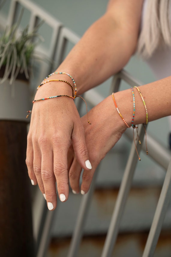 Thin beaded bracelets sale