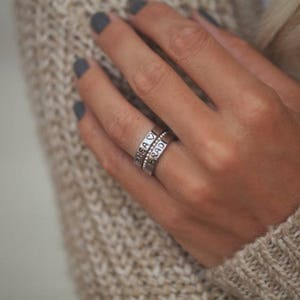 Stackable Rings Set - Personalized Ring - Mothers Rings - Hand Stamped Ring - Personalized rings - Stacking Ring - Name Ring