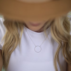 Eternity Circle Necklace Karma Necklace Gold Round Necklace Dainty Silver Hoop Necklace Layering Circuit Necklace Christmas Gift Etsy