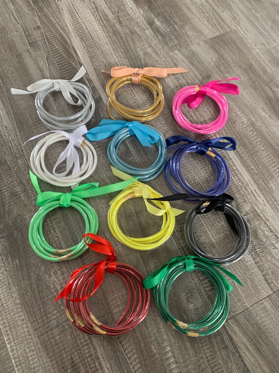 Glitter Jelly Bangles glitter Bangles Set Glitter Filled Jelly