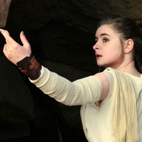 Rey's Stretch Cotton Crepe Arm Wraps/Bandages Jakku Scavenger Costume Star Wars The Force Awakens (ARM WRAPS ONLY)