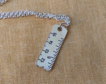 Tape Measure Haberdashery Notion Silver Necklace - Sewing Themed Jewellery