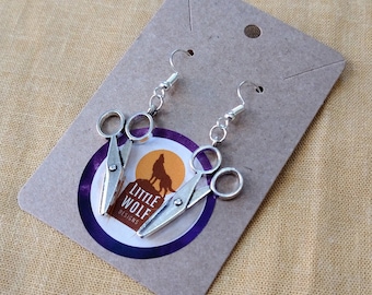 Scissor Haberdashery Notion Silver Earrings - Sewing, Embroidery, Needlework Themed Jewellery