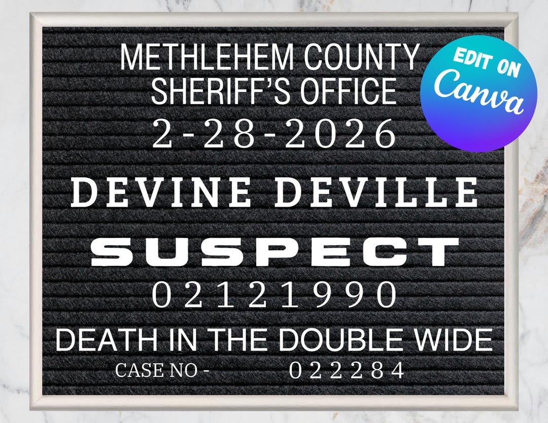Editable Mugshot Sign Digital Prints - Etsy