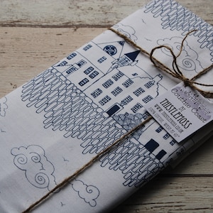 Scottish Coastal Tea Towel: Organic Cotton Nautical Print