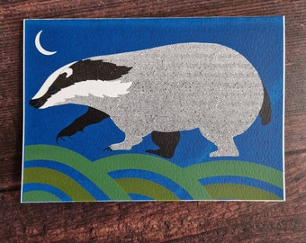 Badger greetings card