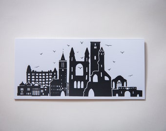 St.Andrews handprinted greetings card